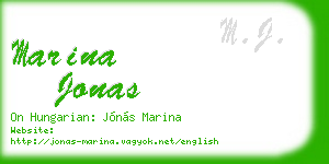 marina jonas business card