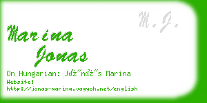 marina jonas business card